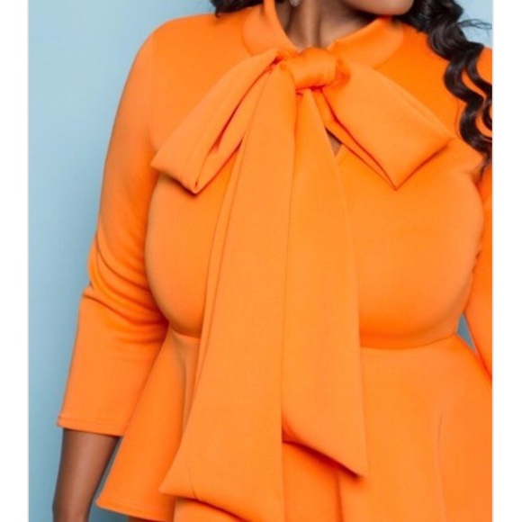 K Too | Plus Size Pointe Midi Bow Dress - Picture 4 of 4